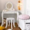 Coiffeuse Et Tabouret Enfant Demoiselle Blanche -Meubles Pour Enfants 64576 1600265965
