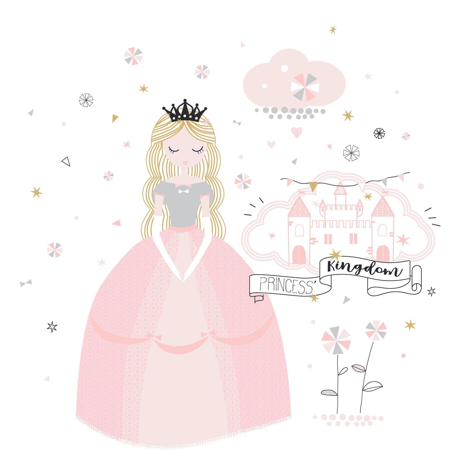 Housse de couette et une taie enfant coton (140 cm) Princesse Rose Housse De Couette Et Une Taie Enfant Coton (140 Cm) Princesse Rose -Meubles Pour Enfants 90094 1596802335