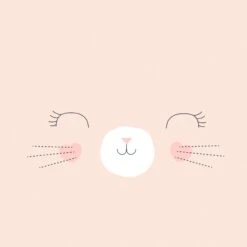 Housse De Couette Et Une Taie Enfant Coton (140 Cm) Chat Rose -Meubles Pour Enfants 90100 1596797376