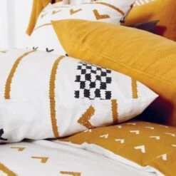 Housse De Couette Et Une Taie Enfant Coton Bio (140 Cm) Tapisset Jaune Moutarde -Meubles Pour Enfants 91126 1597655843