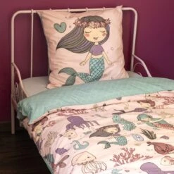 Housse De Couette Et Une Taie Enfant Coton (140 Cm) Maeria Rose