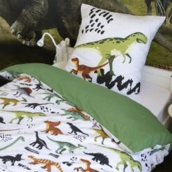 Housse De Couette Et Deux Taies Enfant Coton (200 Cm) Cretace Verte