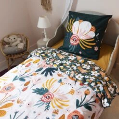 Housse De Couette Et Une Taie Enfant Coton (140 Cm) Champetre Multicolore