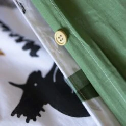 Housse De Couette Et Deux Taies Enfant Coton (240 Cm) Cretace Verte -Meubles Pour Enfants 97813 1618560655