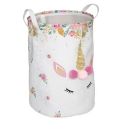 Panier à Jouets Licorne Rose