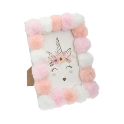 Cadre (10x15) Pompons Licorne Rose