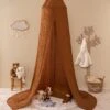 Ciel De Lit Gaze De Coton Enfant Lili Marron -Meubles Pour Enfants ciel de lit dble gaze cot nois 130791 1690537062