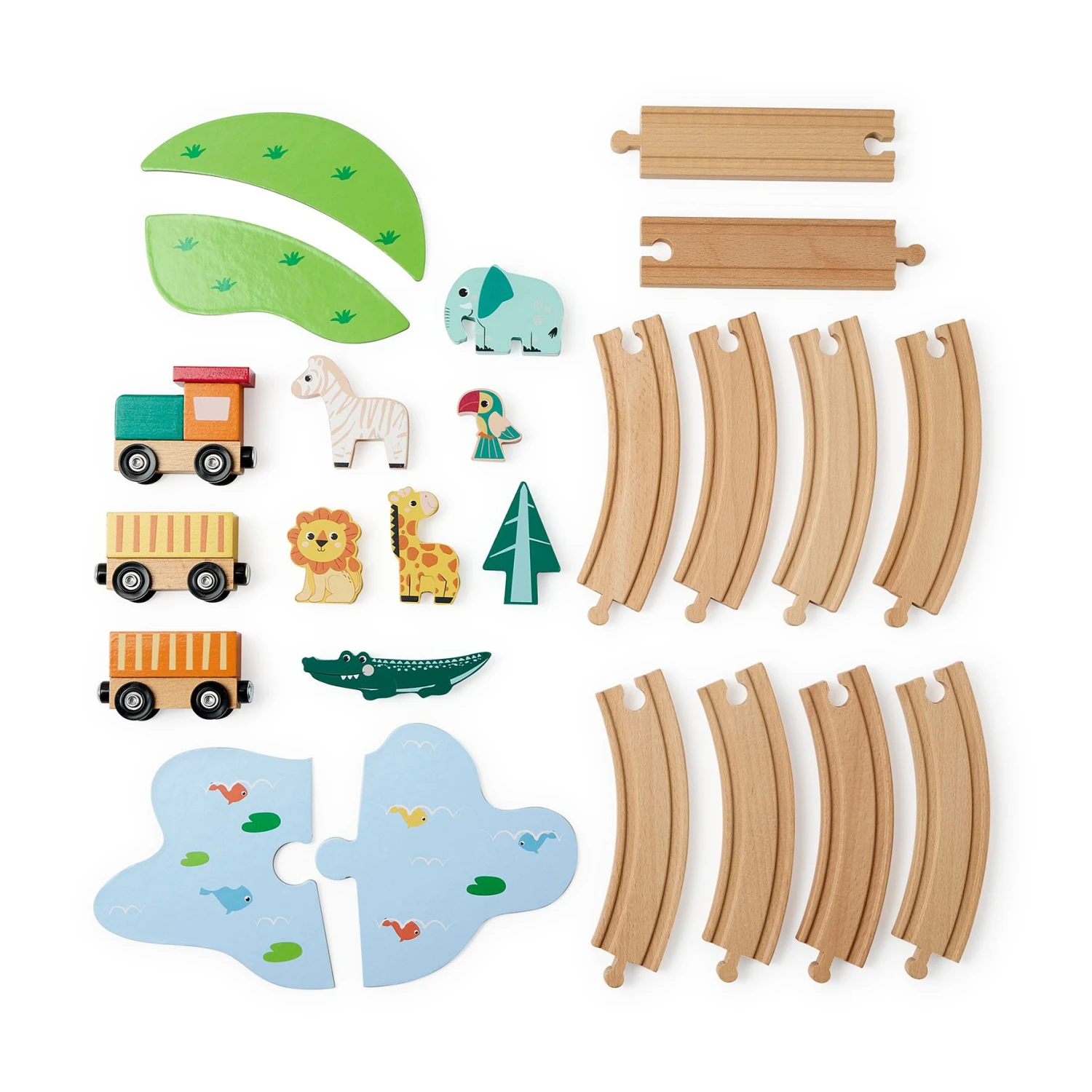 Circuit de train en bois Animaux Multicolore Circuit De Train En Bois Animaux Multicolore -Meubles Pour Enfants circuit de train en bois dim 23x19xh6 5cm 130936 1690812403