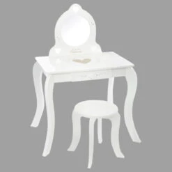 Coiffeuse Et Tabouret Enfant Demoiselle Blanche -Meubles Pour Enfants coiffeuse et tabouret demoiselle blanc 64576