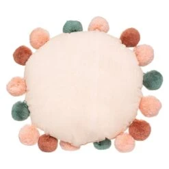 Coussin Rond Enfant (30 Cm) Pompons Multicolore -Meubles Pour Enfants coussin 16 pompoms multicolore 111734 1639648455
