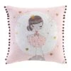 Coussin Enfant (40 Cm) Petite Princesse Rose -Meubles Pour Enfants coussin compresse pompons 40 x 40 cm coton imprime petite princesse des place 106073 1627376916
