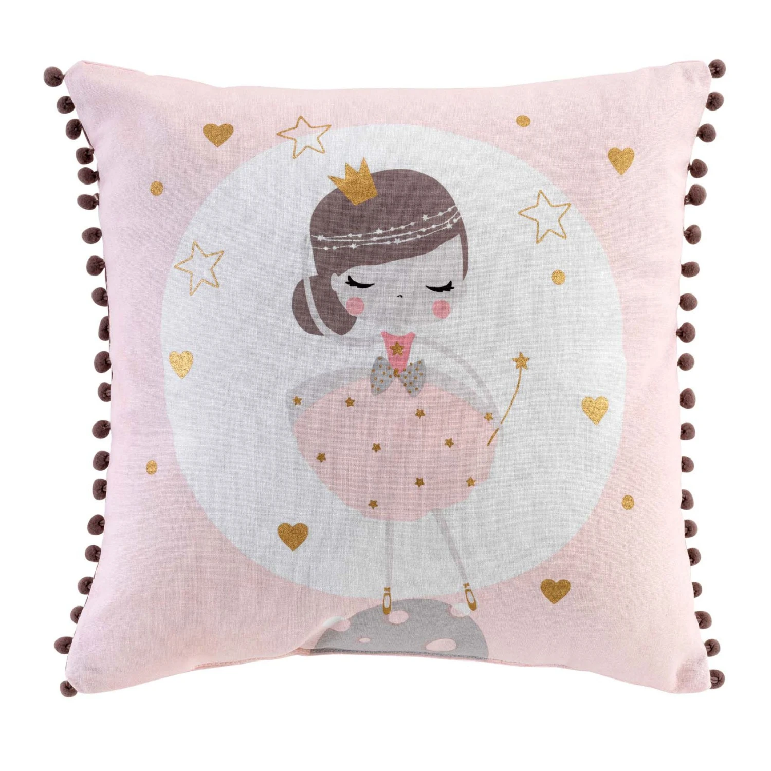 Coussin enfant (40 cm) Petite princesse Rose Coussin Enfant (40 Cm) Petite Princesse Rose -Meubles Pour Enfants coussin compresse pompons 40 x 40 cm coton imprime petite princesse des place 106073 1627376916