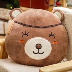 Coussin Enfant Tête D'Ours Marron