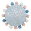 Coussin Rond Enfant (35 Cm) Hiver Bleu -Meubles Pour Enfants coussin rnd pompons hiver d35 130740 1690285367
