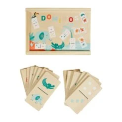 Jeu Dominos Bois Animaux Beige -Meubles Pour Enfants jeu dominos en bois dim 12x17xh5cm 130893 1690873954