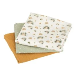 Lot De 3 Langes Bébé Arc En Ciel Multicolore