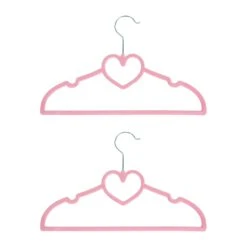 Lot De 2 Cintres Enfant Coeur Rose