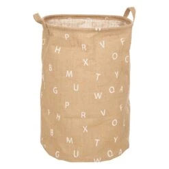 Panier à Jouets Jute Alphabet Beige