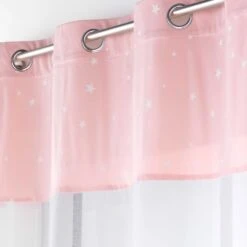 Voilage Phosphorescent Enfant (140 X 240 Cm) Moonlight Rose -Meubles Pour Enfants panneau a oeillets 140 x 240 cm voile sable top velours phosphor moonlight rose 117895 1656419959