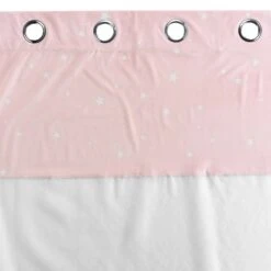 Voilage Phosphorescent Enfant (140 X 240 Cm) Moonlight Rose -Meubles Pour Enfants panneau a oeillets 140 x 240 cm voile sable top velours phosphor moonlight rose 117895 1656419982