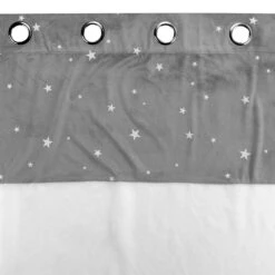 Voilage Phosphorescent Enfant (140 X 280 Cm) Moonlight Gris -Meubles Pour Enfants panneau a oeillets 140 x 280 cm voile sable top velours phosphor moonlight gris 117997 1656399527