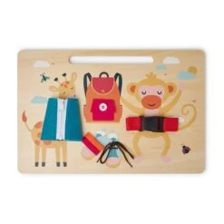 Panneau D'apprentissage Mural En Bois Animaux Multicolore