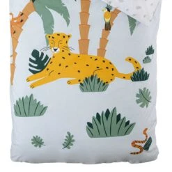 Housse De Couette Et Une Taie Enfant Coton (140 Cm) Jungle Bleue -Meubles Pour Enfants parure 140x200 jungle 126861 1673947233