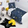 Housse De Couette Et Une Taie Enfant Coton (140 Cm) Astral Bleue -Meubles Pour Enfants parure de lit housse de couette 1 taie d oreiller coton imprim 140 x 200 cm astral 100072 1623397893