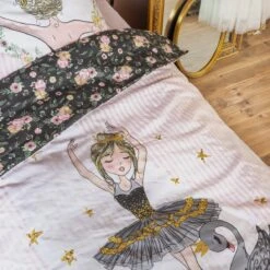 Housse De Couette Et Deux Taies Enfant Coton (200 Cm) Mon étoile Rose -Meubles Pour Enfants parure de lit housse de couette 2 taies d oreiller coton imprim 200 x 200 cm mon etoile place 112784 1643885774