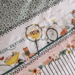 Housse De Couette Et Deux Taies Enfant Coton (240 Cm) Jardinage Multicolore -Meubles Pour Enfants parure de lit housse de couette 2 taies d oreiller coton imprim 240 x 220 cm jardinage 112745 1643892313