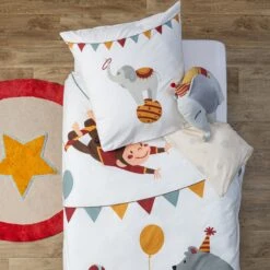 Housse De Couette Et Une Taie Enfant Coton (140 Cm) Circus Multicolore