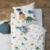 Housse De Couette Et Une Taie Enfant Coton (140 Cm) Dino Verte -Meubles Pour Enfants parure imp dino 140x200 130770 1690790414