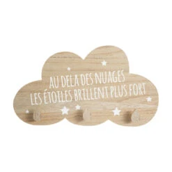 Patère Nuage Etoiles Naturelle