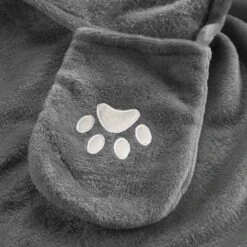 Plaid à Capuche Enfant (120 Cm) Singe Gris -Meubles Pour Enfants plaid a capuche 100 x 120 cm flanelle unie brodee singe 117811 1656319285