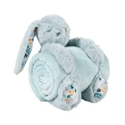 Plaid Doux Enfant (90 Cm) Et Peluche Lapino Bleu