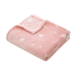 Plaid Polaire Enfant (150 Cm) Phosphorescent Voie Lactée Rose