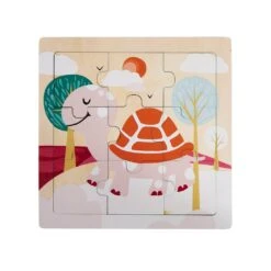 Puzzle Bois Enfant 9 Pièces Tortue Multicolore