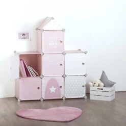 Rangement Enfant Château Rose