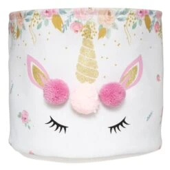 Lot De 2 Paniers De Rangement Licorne Rose -Meubles Pour Enfants rangement licorne x2 d 30 x p 26 cm 105095 1626874854