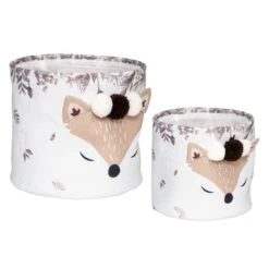 Lot De 2 Paniers De Rangement Renard Marron