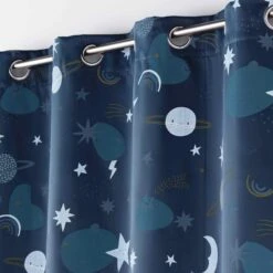 Rideau Occultant Enfant (140 X 260 Cm) Moonlight Bleu -Meubles Pour Enfants rideau a oeillets 140 x 260 cm occultant imprime moonlight bleu 118246 1656423589