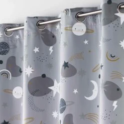 Rideau Occultant Enfant (140 X 260 Cm) Moonlight Gris -Meubles Pour Enfants rideau a oeillets 140 x 260 cm occultant imprime moonlight gris 118252 1656489010