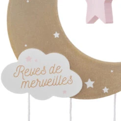 Mobile Bébé Lune Rose -Meubles Pour Enfants suspension lune rose 68074 1