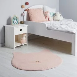 Tapis Enfant (80 Cm) Chaton Rose