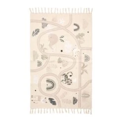 Tapis Coton Enfant (120 Cm) Circuit Blanc