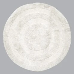 Tapis Coton (120 Cm) Spirale Blanc
