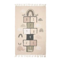 Tapis Coton Enfant (120 Cm) Marelles Beige
