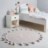 Tapis Coton Enfant (90 Cm) Lou Gris -Meubles Pour Enfants tapis pompon gris d90 dim d90x0 5cm 130951 1690811195