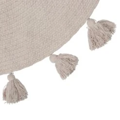 Tapis Coton Enfant (90 Cm) Lou Gris -Meubles Pour Enfants tapis pompon gris d90 dim d90x0 5cm 130951 1690811204