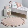 Tapis Coton Enfant (90 Cm) Lou Rose -Meubles Pour Enfants tapis pompon rose d90 dim d90x0 5cm 130950 1690811315